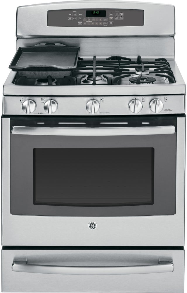 GE PGB945SEFSS 30" Freestanding Gas Range with 5 Sealed Burners, ...