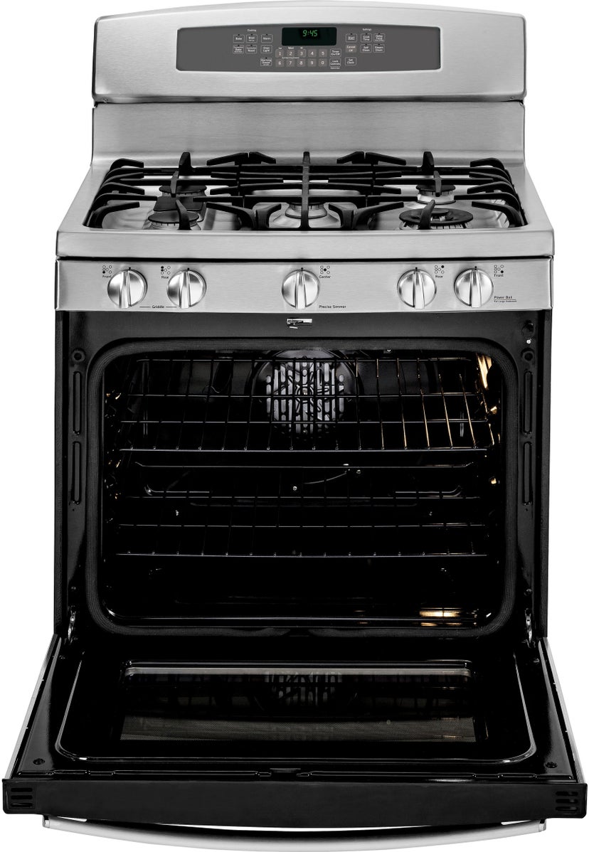 GE PGB945SEFSS 30" Freestanding Gas Range with 5 Sealed Burners, ...