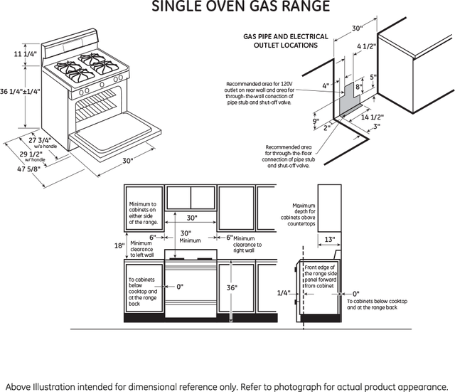 GE PGB945SEFSS 30" Freestanding Gas Range with 5 Sealed Burners, ...