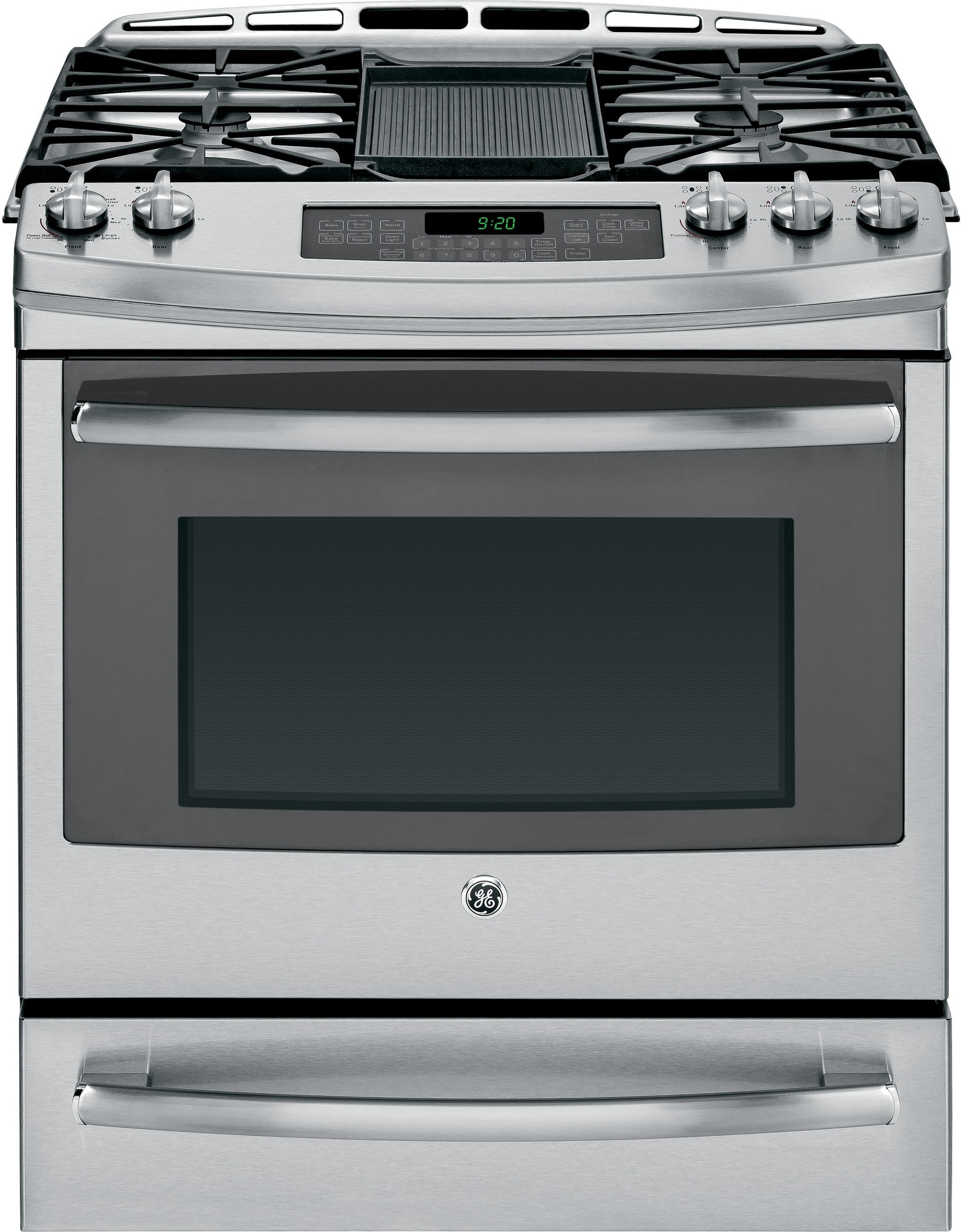 GE Profile Series 30" Slide-in Front Control Gas Range