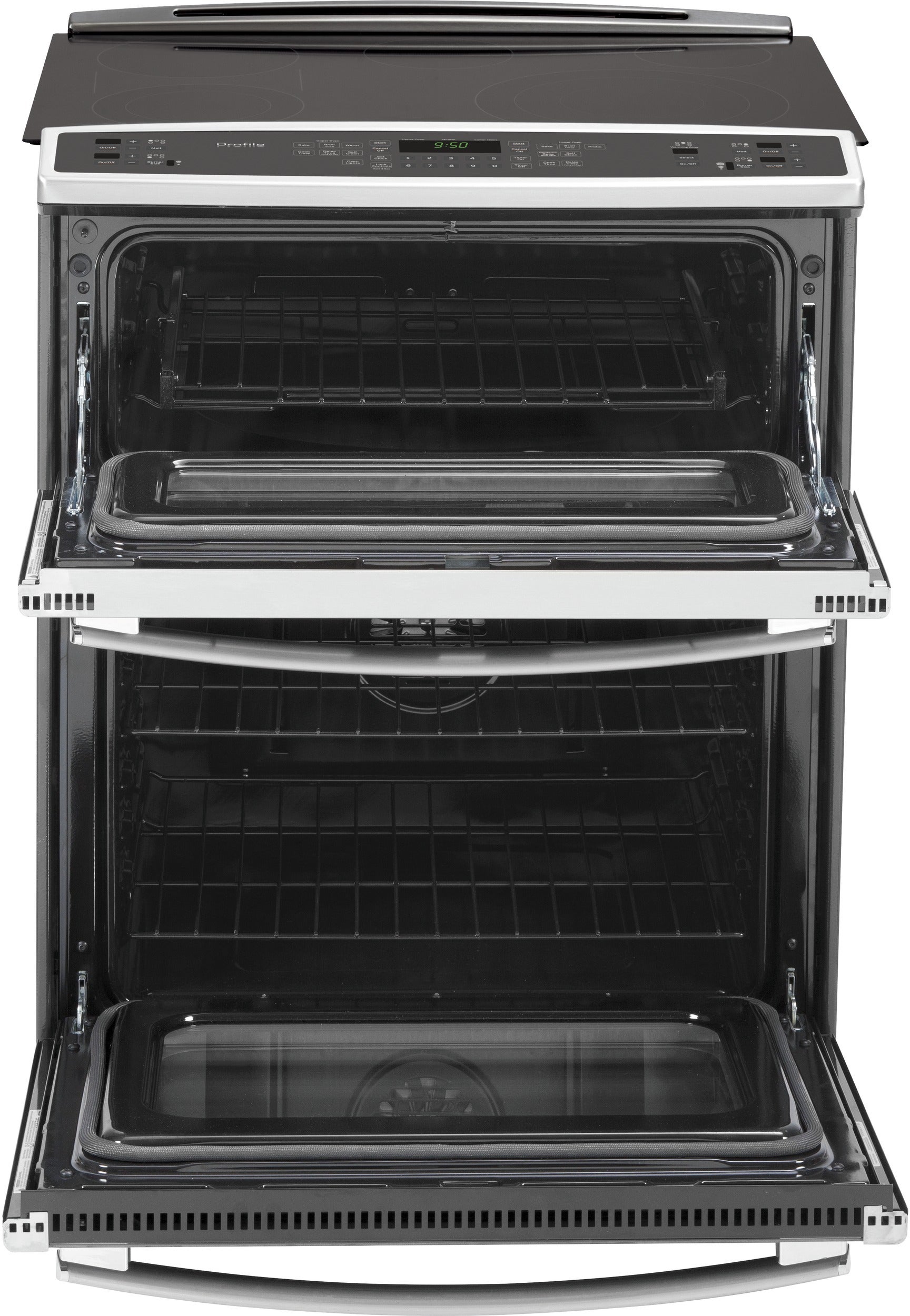 GE Profile Series 30" Slide-In Front Control Double Oven Electric Convection Range