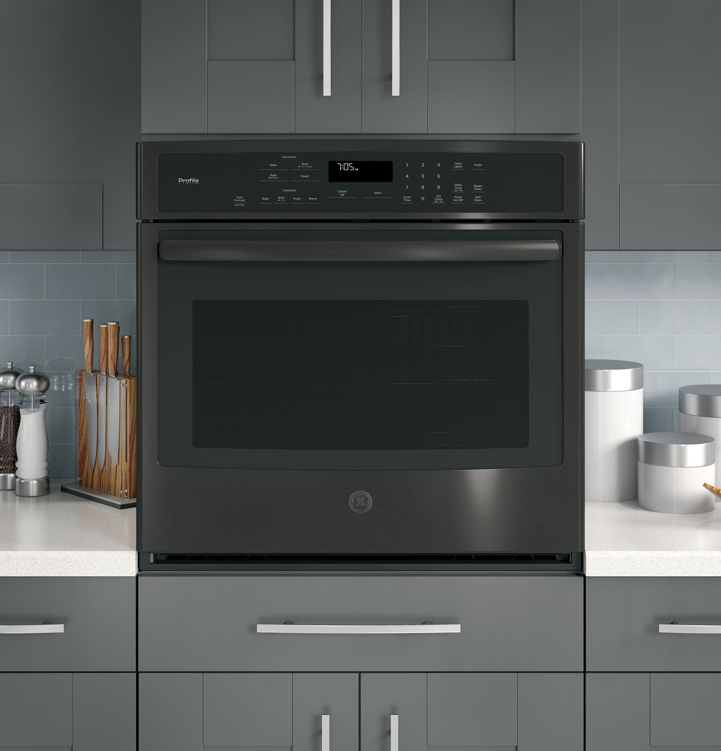 GE PT7050BLTS Black Stainless Steel