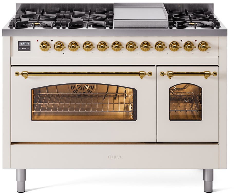 Ilve UP48FNMPAWGLP Antique White With Brass Trim, Lp