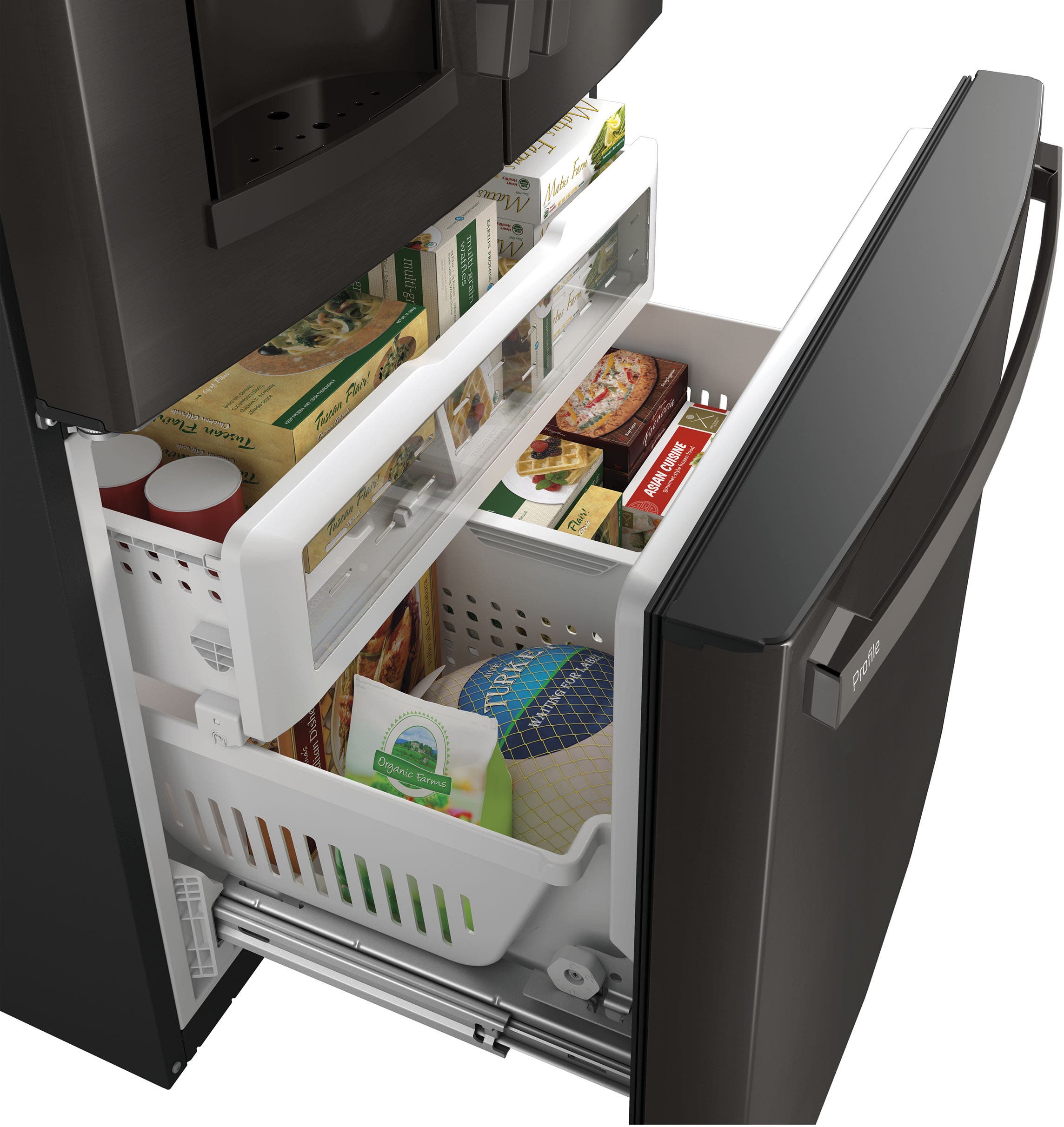 GE PYE22PBLTS Black Stainless Steel