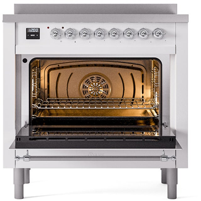 Ilve UPI366NMPRAC 36 inch All Electric Range: Ral Chrome