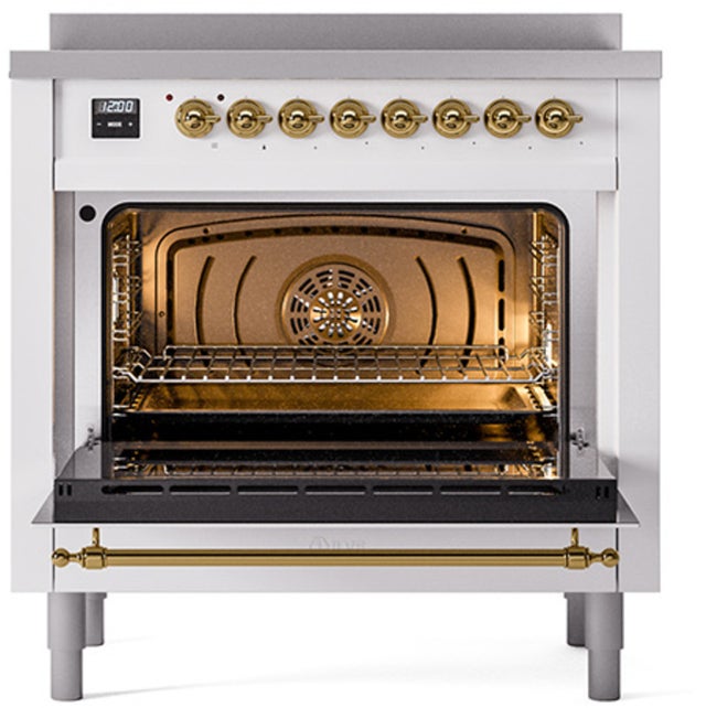 Ilve UPI366NMPRAG 36 inch All Electric Range: Ral Brass