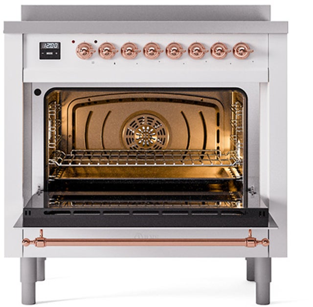 Ilve UPI366NMPRAP 36 inch All Electric Range: Ral Copper