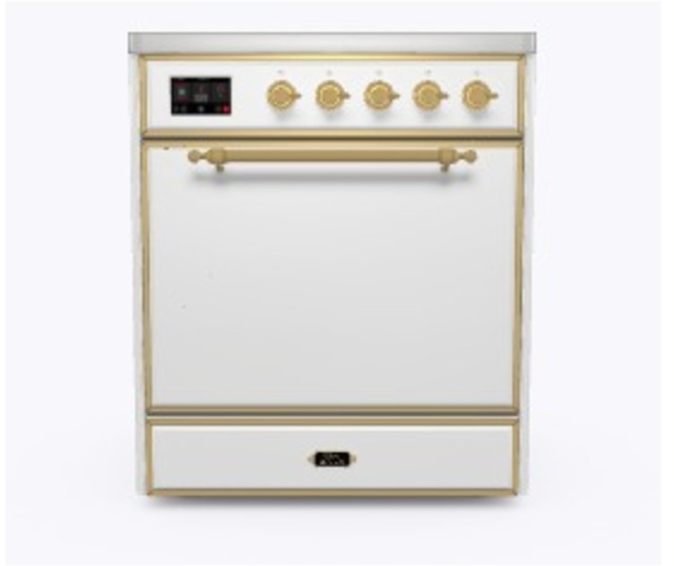 Ilve UMI30QNE3WHG White W/ Brass Trim