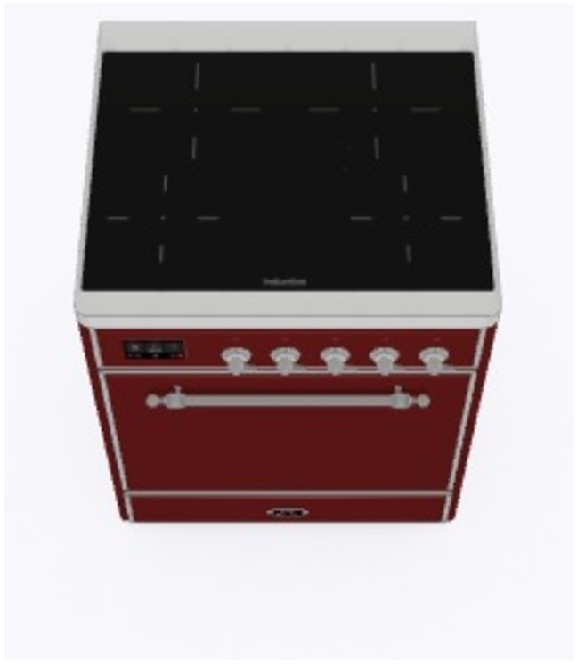 Ilve UMI30QNE3BUC Burgundy W/ Chrome Trim