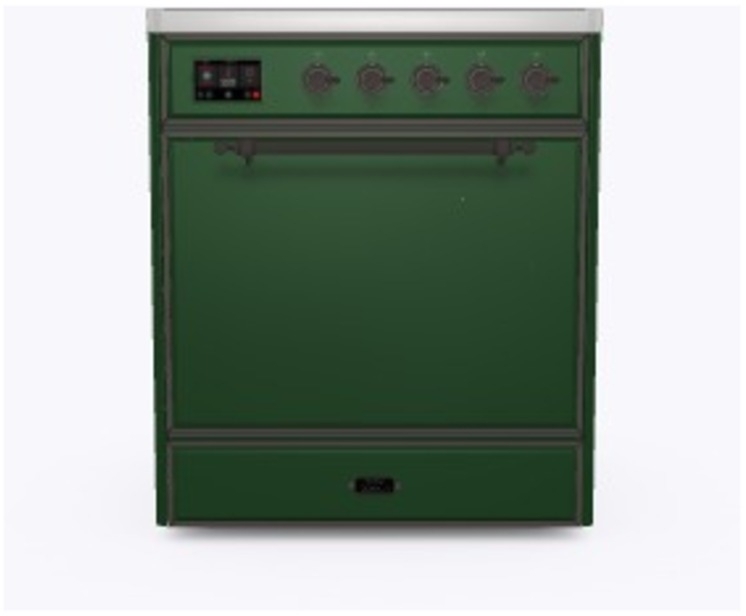 Ilve UMI30QNE3EGB Emerald Green W/ Bronze Trim