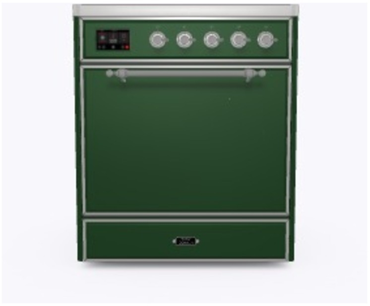 Ilve UMI30QNE3EGC Emerald Green W/ Chrome Trim