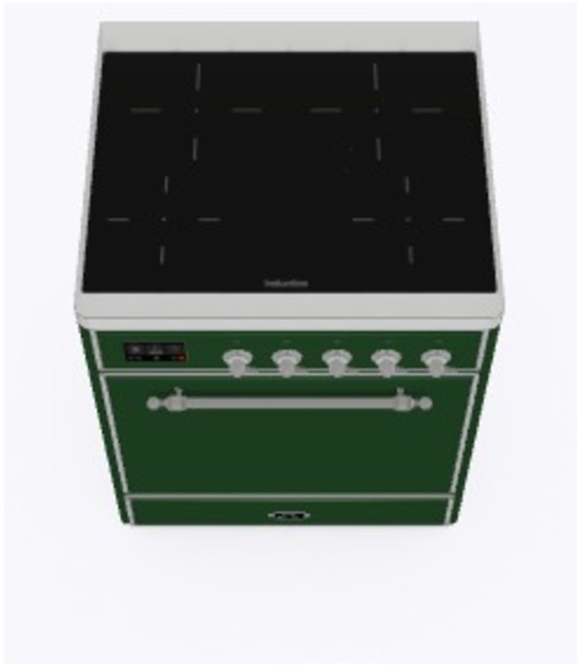 Ilve UMI30QNE3EGC Emerald Green W/ Chrome Trim