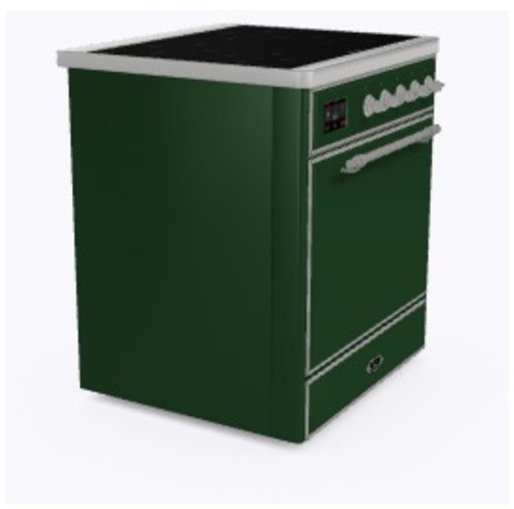 Ilve UMI30QNE3EGC Emerald Green W/ Chrome Trim