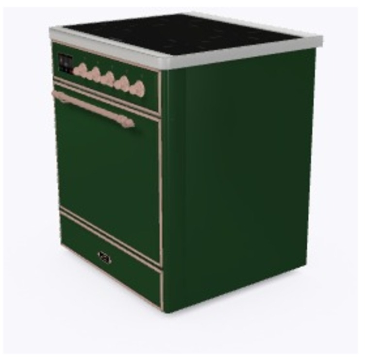 Ilve UMI30QNE3EGP Emerald Green W/ Copper Trim