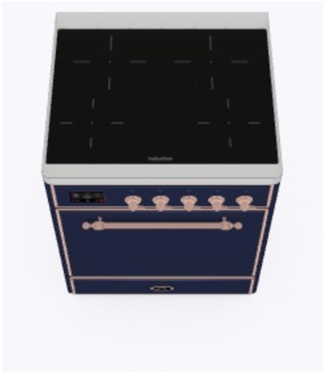 Ilve UMI30QNE3MBP Midnight Blue W/ Copper Trim