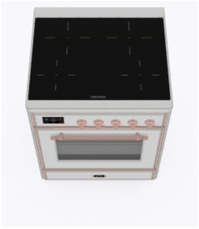 Ilve UMI30NE3SSP 30" Freestanding Electric Induction Range w/ 4 Ele...