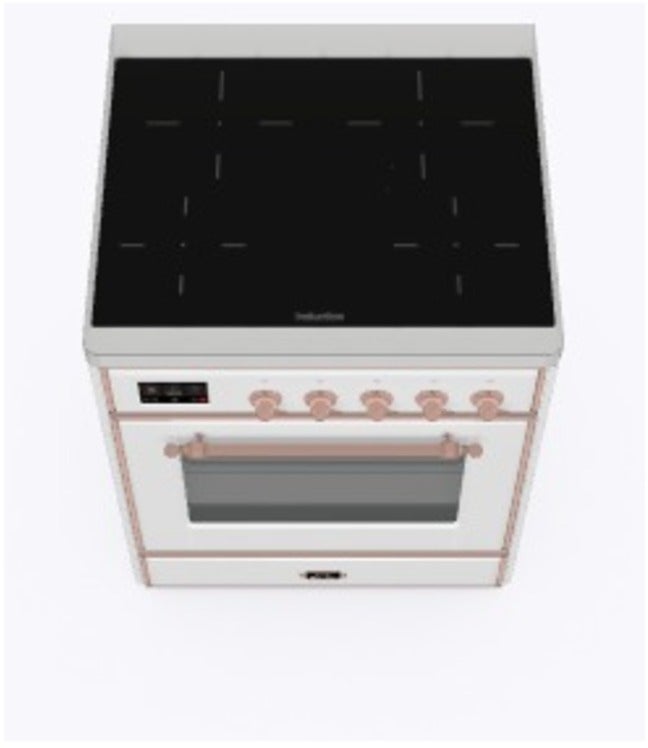 Ilve UMI30NE3WHP 30" Freestanding Electric Induction Range w/ 4 Ele...