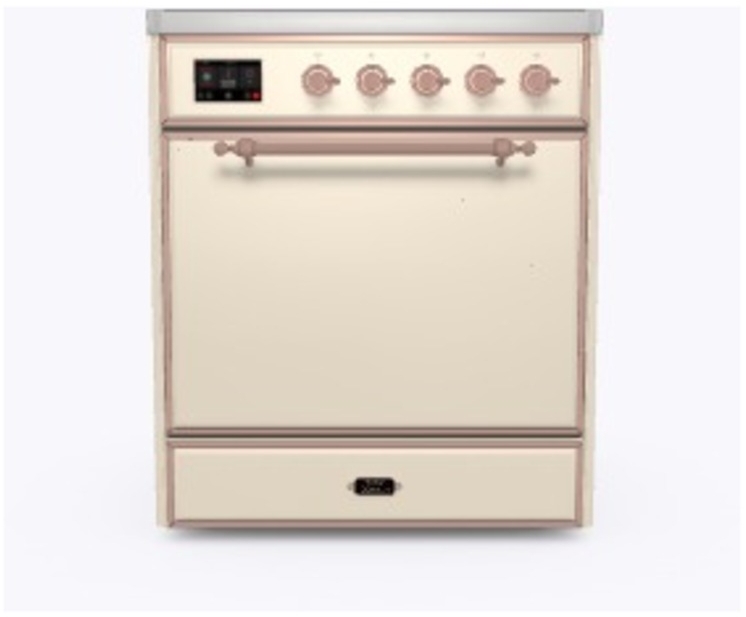 Ilve UMI30QNE3AWP Antique White W/ Copper Trim