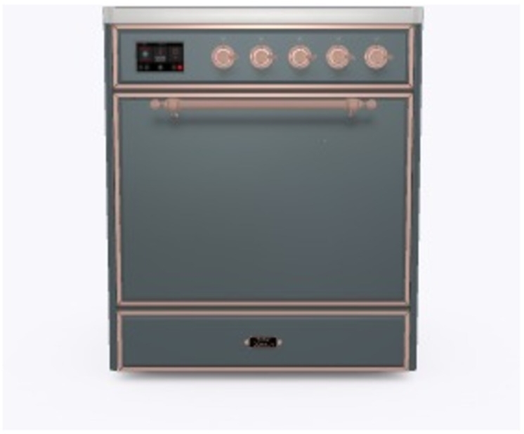 Ilve UMI30QNE3BGP Blue Grey W/ Copper Trim