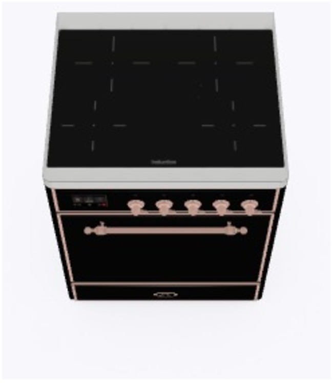 Ilve UMI30QNE3BKP Glossy Black W/ Copper Trim