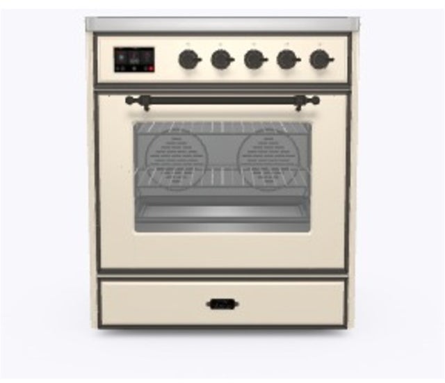 Ilve UMI30NE3AWB 30" Freestanding Electric Induction Range w/ 4 Ele...