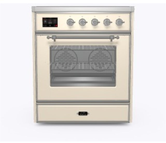 Ilve UMI30NE3AWC 30" Freestanding Electric Induction Range w/ 4 Ele...