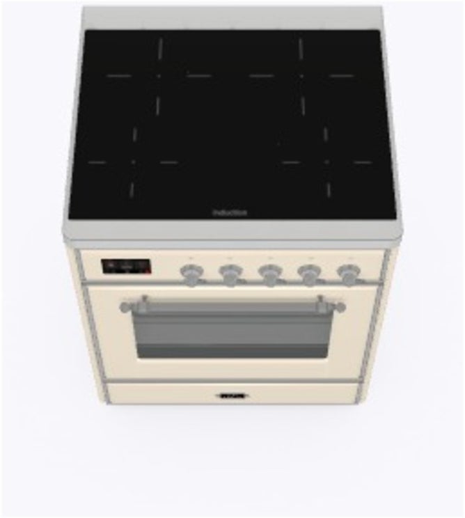 Ilve UMI30NE3AWC 30" Freestanding Electric Induction Range w/ 4 Ele...