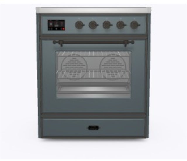 Ilve UMI30NE3BGB 30" Freestanding Electric Induction Range w/ 4 Ele...