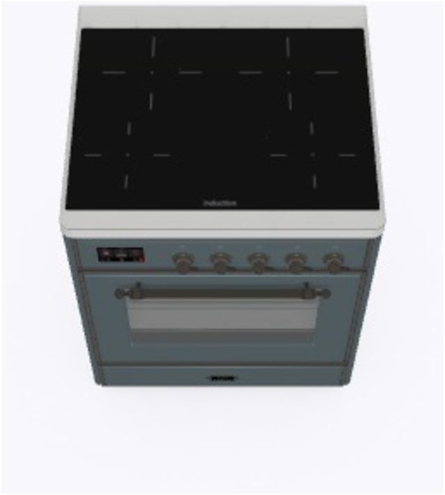 Ilve UMI30NE3BGB 30" Freestanding Electric Induction Range w/ 4 Ele...