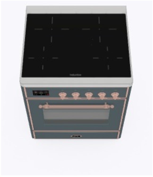 Ilve UMI30NE3BGP 30" Freestanding Electric Induction Range w/ 4 Ele...