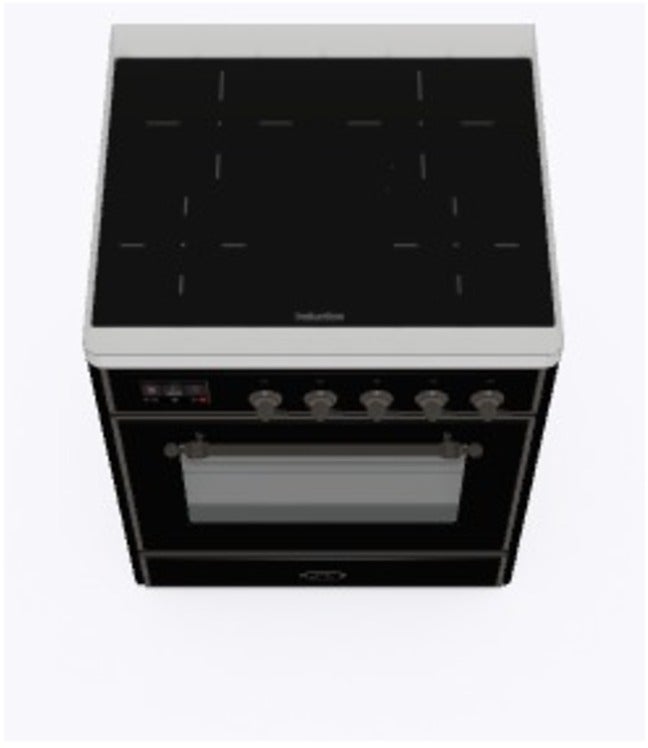 Ilve UMI30NE3BKB 30" Freestanding Electric Induction Range w/ 4 Ele...