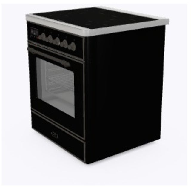 Ilve UMI30NE3BKB 30" Freestanding Electric Induction Range w/ 4 Ele...