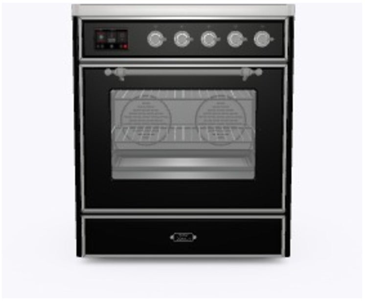 Ilve UMI30NE3BKC 30" Freestanding Electric Induction Range w/ 4 Ele...