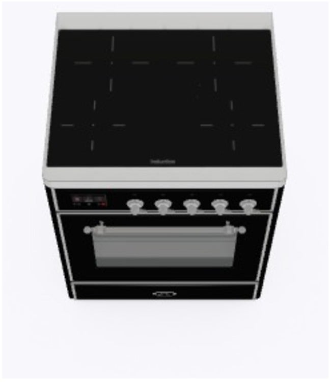 Ilve UMI30NE3BKC 30" Freestanding Electric Induction Range w/ 4 Ele...