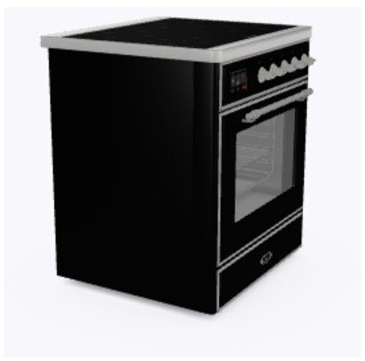 Ilve UMI30NE3BKC 30" Freestanding Electric Induction Range w/ 4 Ele...