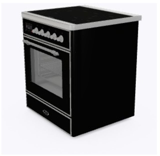 Ilve UMI30NE3BKC 30" Freestanding Electric Induction Range w/ 4 Ele...