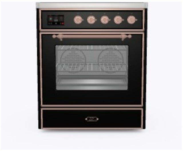 Ilve UMI30NE3BKP 30" Freestanding Electric Induction Range w/ 4 Ele...