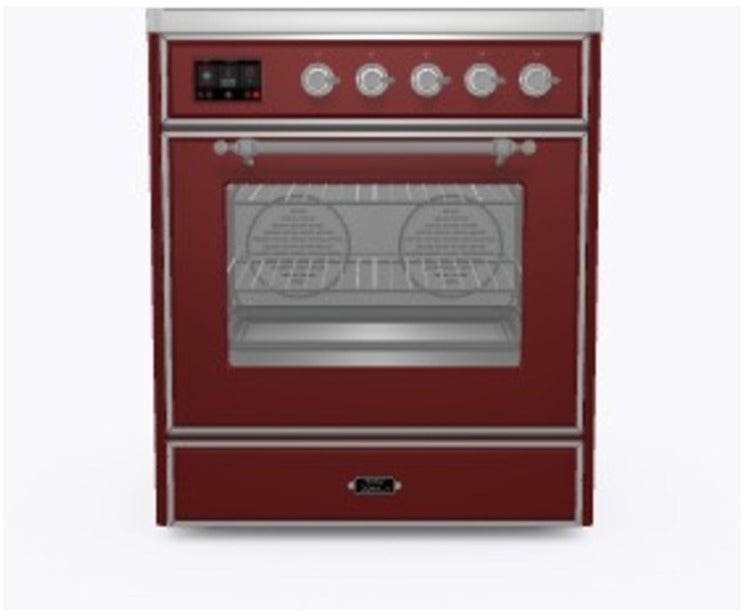 Ilve UMI30NE3BUC 30" Freestanding Electric Induction Range w/ 4 Ele...