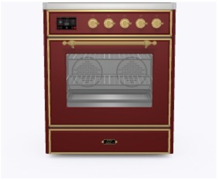 Ilve UMI30NE3BUG 30" Freestanding Electric Induction Range w/ 4 Ele...