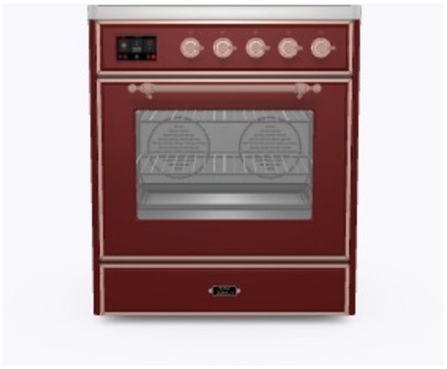 Ilve UMI30NE3BUP 30" Freestanding Electric Induction Range w/ 4 Ele...