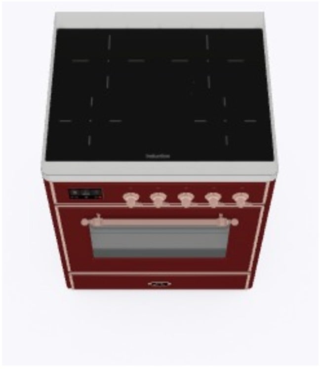 Ilve UMI30NE3BUP 30" Freestanding Electric Induction Range w/ 4 Ele...