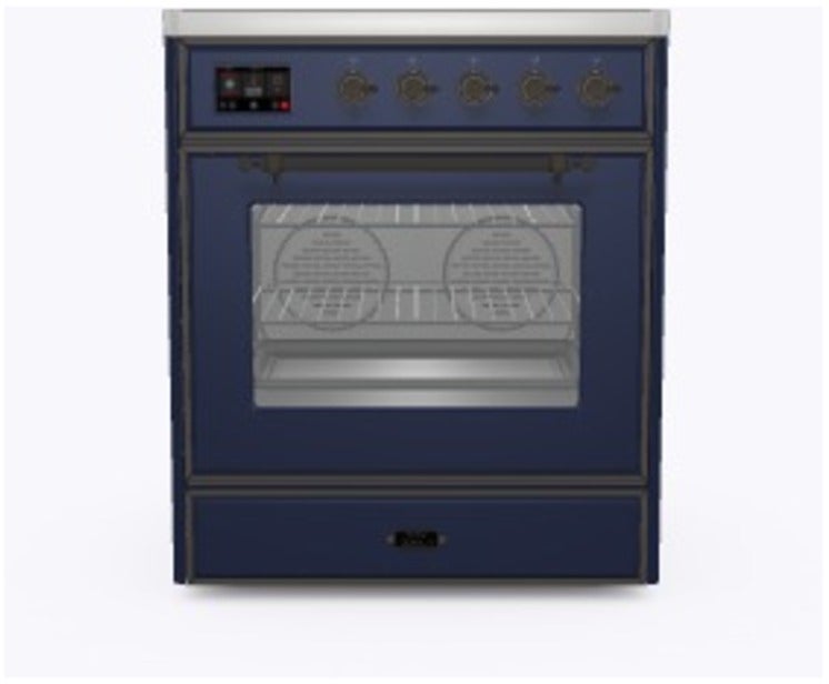 Ilve UMI30NE3MBB 30" Freestanding Electric Induction Range w/ 4 Ele...