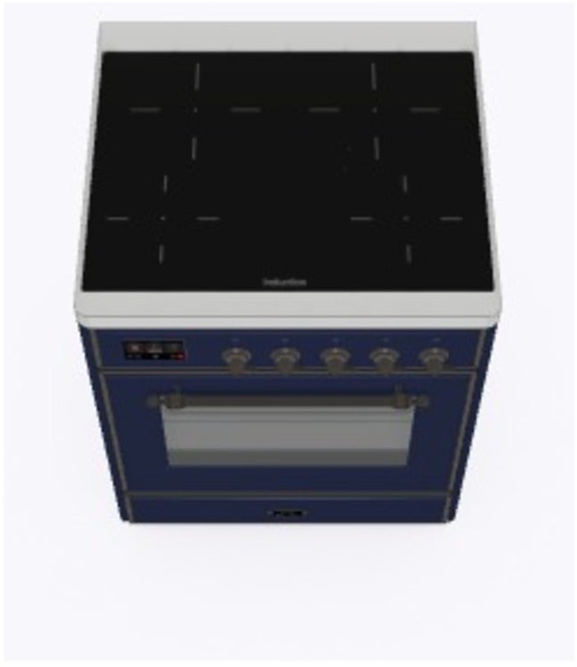 Ilve UMI30NE3MBB 30" Freestanding Electric Induction Range w/ 4 Ele...