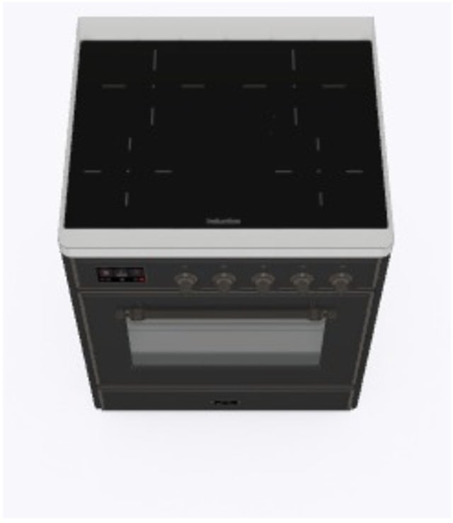 Ilve UMI30NE3MGB 30" Freestanding Electric Induction Range w/ 4 Ele...