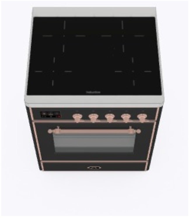 Ilve UMI30NE3MGP 30" Freestanding Electric Induction Range w/ 4 Ele...