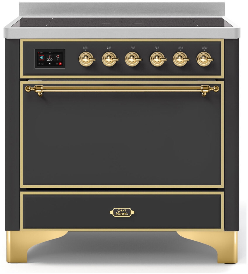 Ilve UMI09QNS3MGG Matte Graphite W/ Brass Trim