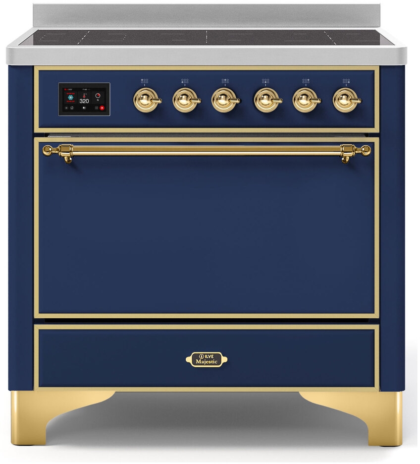 Ilve UMI09QNS3MBG Midnight Blue W/ Brass Trim