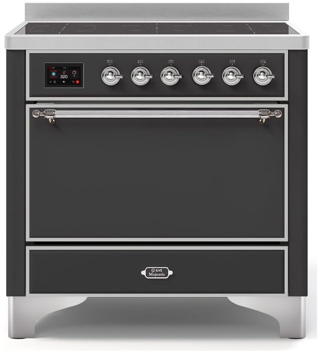 Ilve UMI09QNS3MGC 36" Freestanding Electric Induction Range w/ 5 Ele...