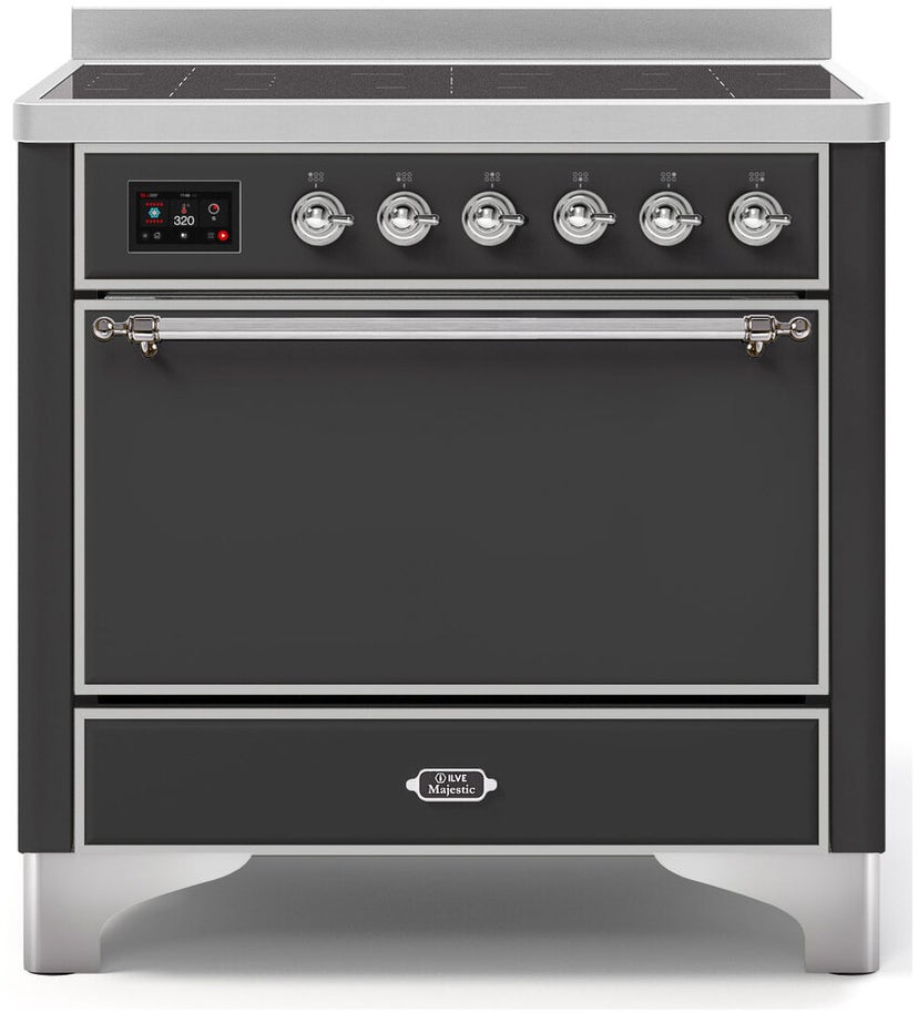 Ilve UMI09QNS3MGC 36" Freestanding Electric Induction Range w/ 5 Ele...
