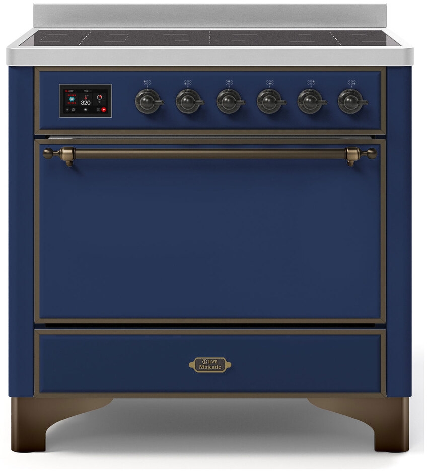 Ilve UMI09QNS3MBB Midnight Blue W/ Bronze Trim